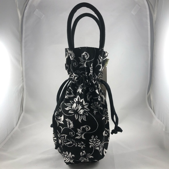 2 True Tote Canvas Wine Bottle Bags Black and White - Picture 2 of 7